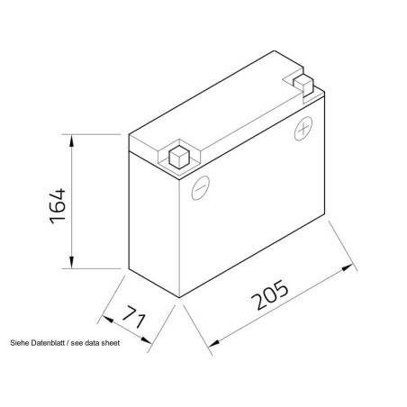 SIGA YB16AL-A2 Gel Motorcycle Battery 16Ah 12V 320A/EN Gel Battery
